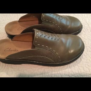 Clarks Olive Green Slip on Clog